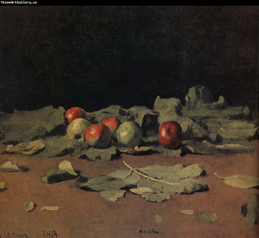 Ilia Efimovich Repin Apple still life and leaves